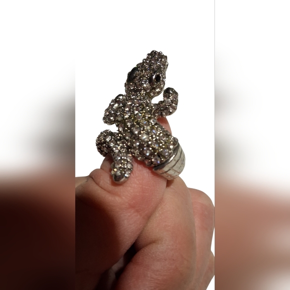 Rhinestone Lizard Stretch Ring Y2k One Size Fits All EUC - Picture 3 of 4